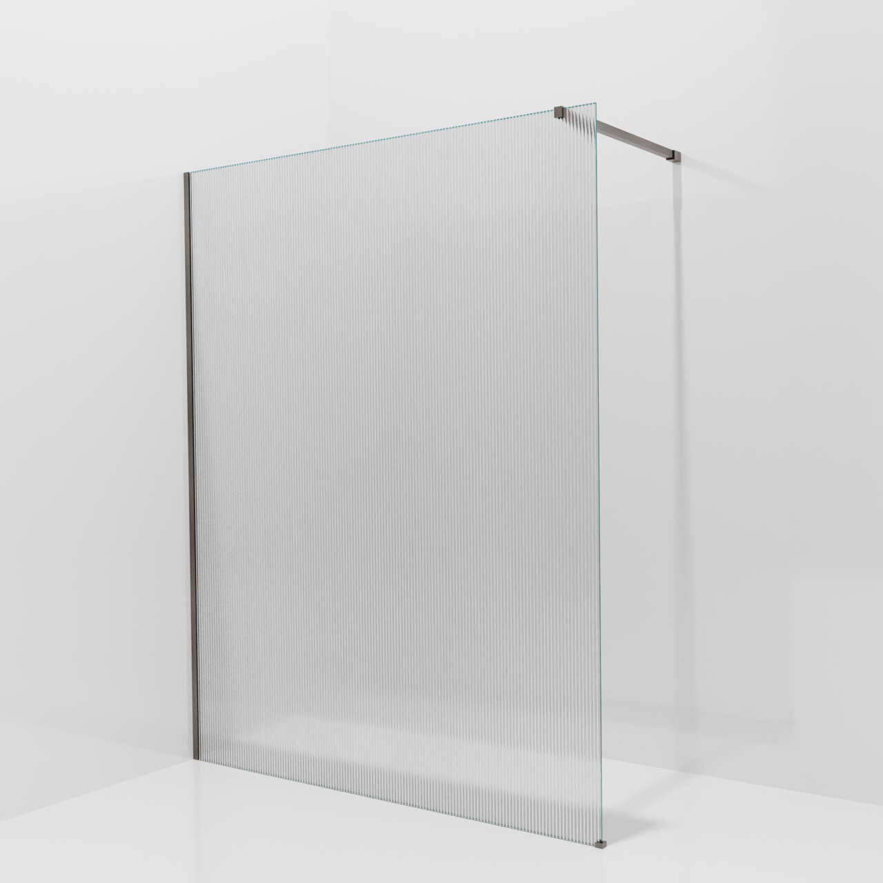 Balmani Modular inloopdouche: 160 x 200 cm, Ribs met coating, Brushed GunMetal profielen