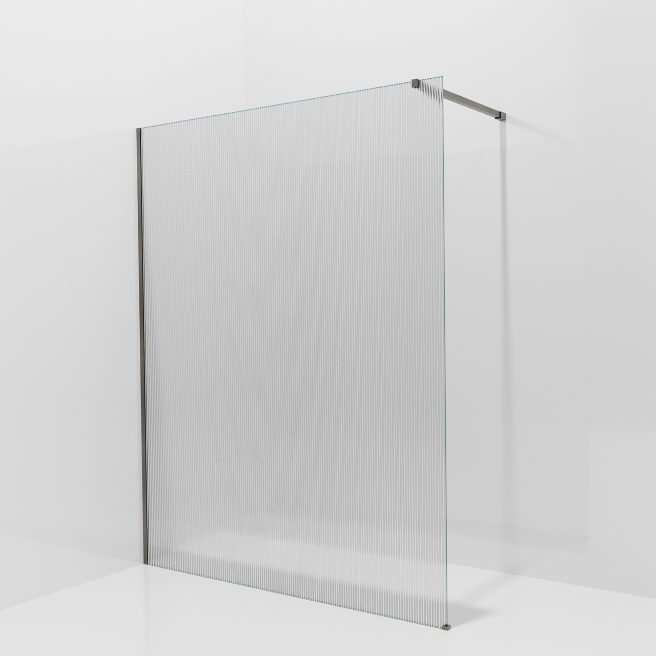 Balmani Modular douche à l'italienne: 160 x 200 cm, Ribs, avec coating, Profil Brushed GunMetal