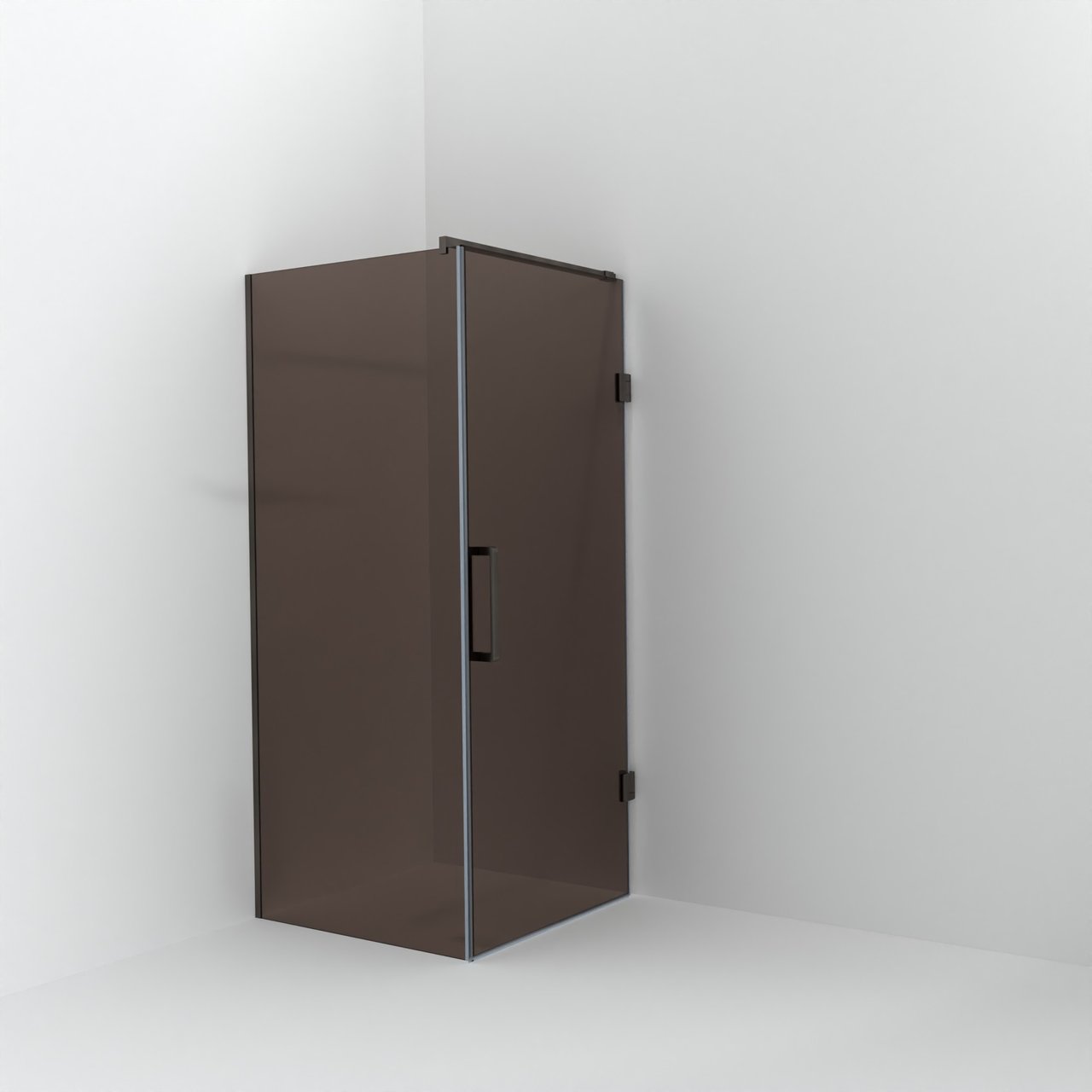 Balmani Modular inloopdouche met deur: 90 x 200 cm met deur 90 cm, Brons glas met coating, Brushed GunMetal profielen