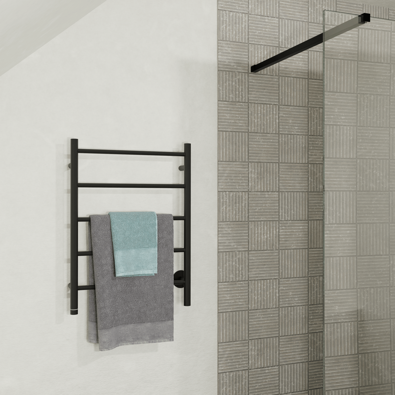 Blaufoss Odda Alto Handtuchwärmer 75 x 55 cm Schwarz matt 50W 