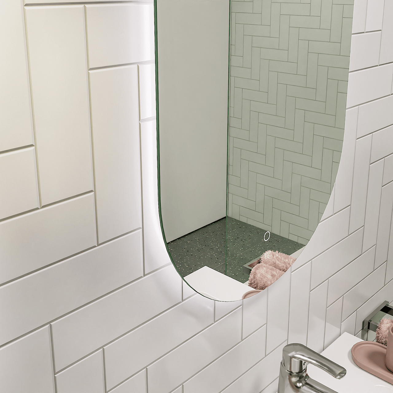 Storke Somma miroir ovale lumineux et anti-buée 45 x 90 cm