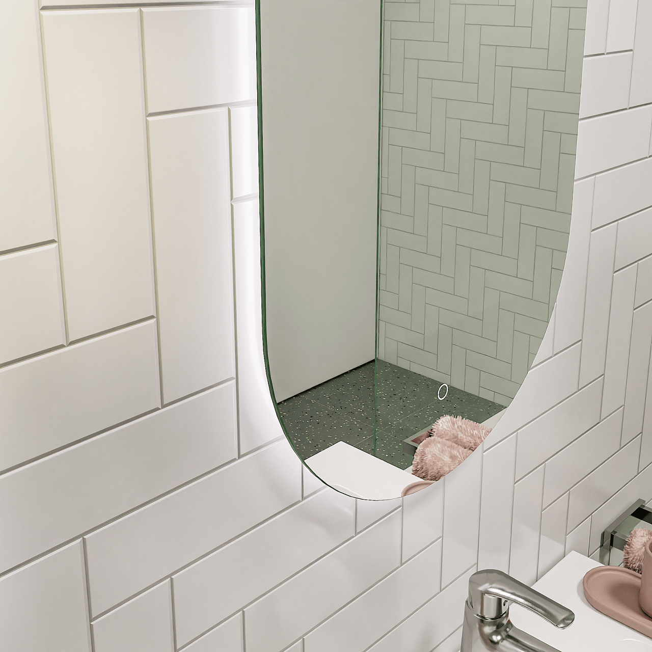 Storke Somma ovaal badkamerspiegel 45 x 90 cm met spiegelverlichting en anti-damp