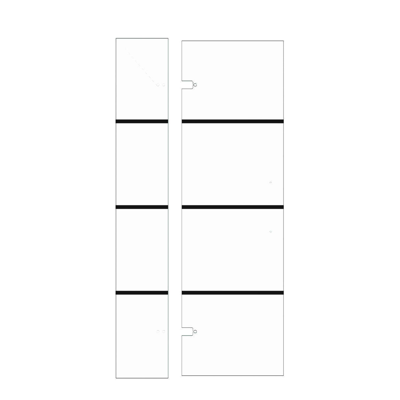 Balmani Senses Design douche draaideur links 100 x 210 cm Lined glas, met coating