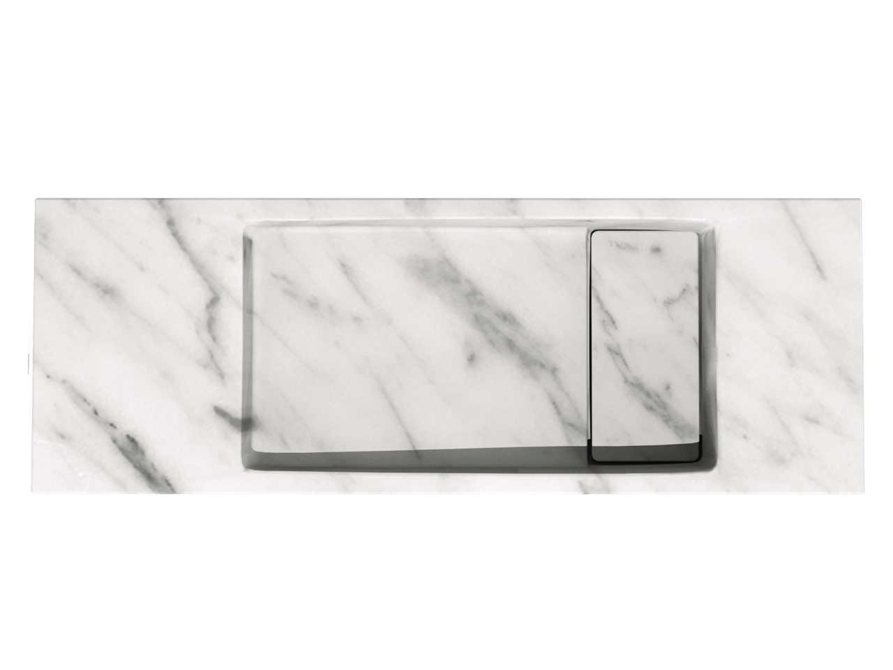 Balmani Mood Handwaschbecken: Carrara-Marmor, 55 x 20 cm