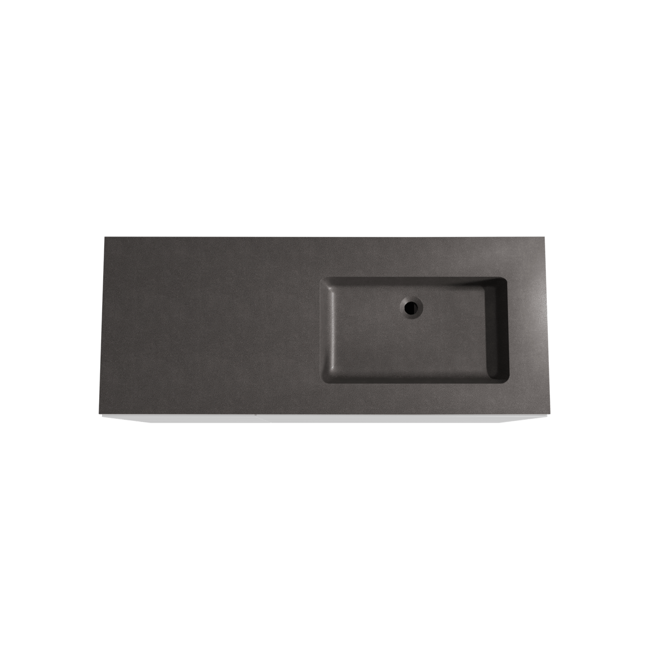 Storke Edge staand badmeubel 130 x 52 cm mat wit met Scuro asymmetrisch rechtse wastafel in kwarts mat zwart