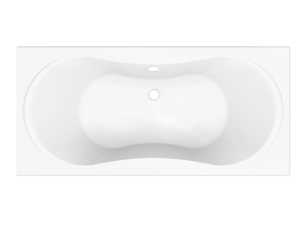 Luca Varess Trasime tweepersoons inbouwbad 190 x 90 cm acryl mat wit
