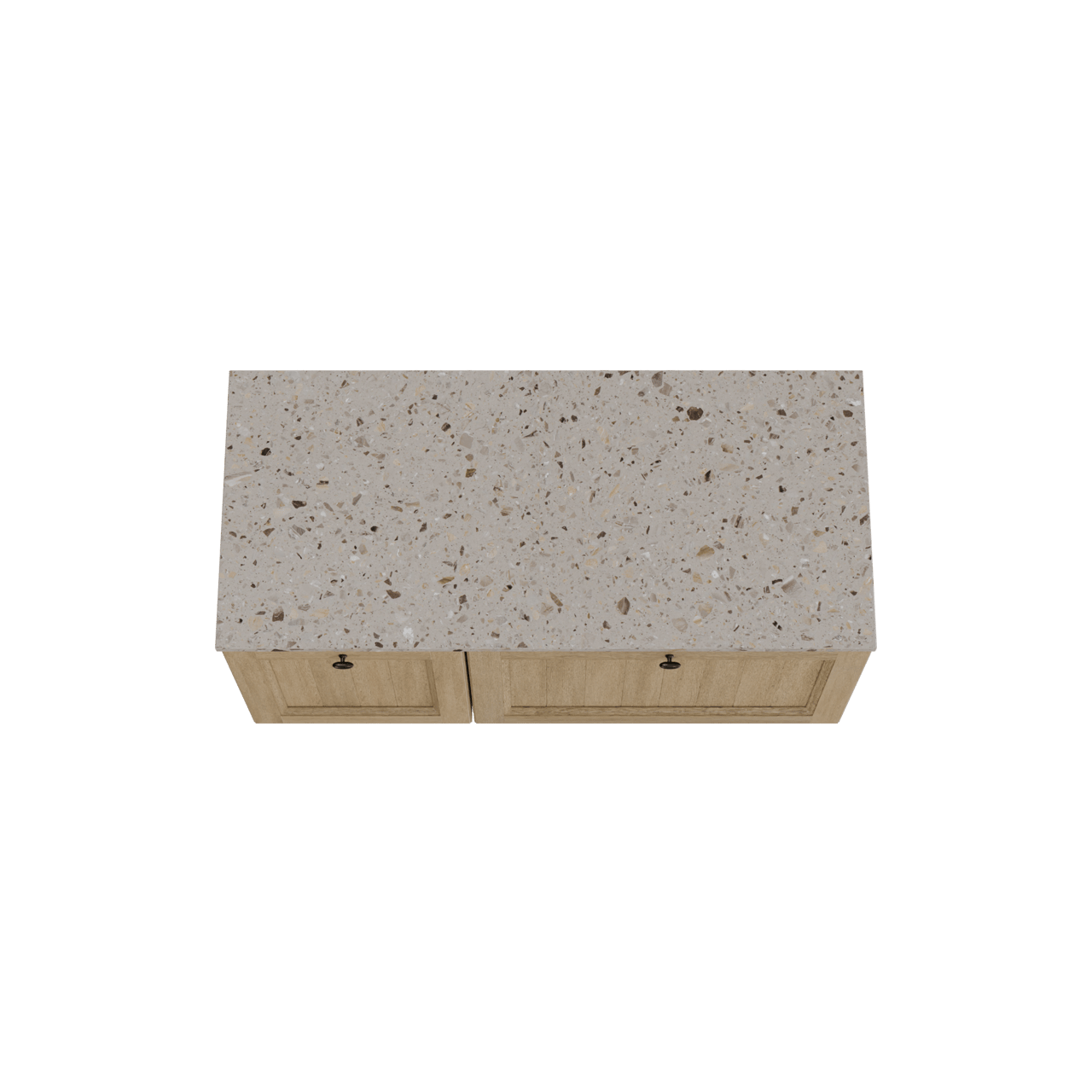 Balmani Lemon zwevend badkamermeubel 120 x 55 cm verweerde eik met Stretto enkel of dubbel tablet in terrazzo greige terrazzo