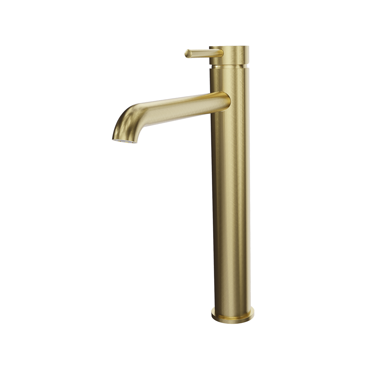 Blaufoss Round verhoogde wastafelkraan Brushed Gold