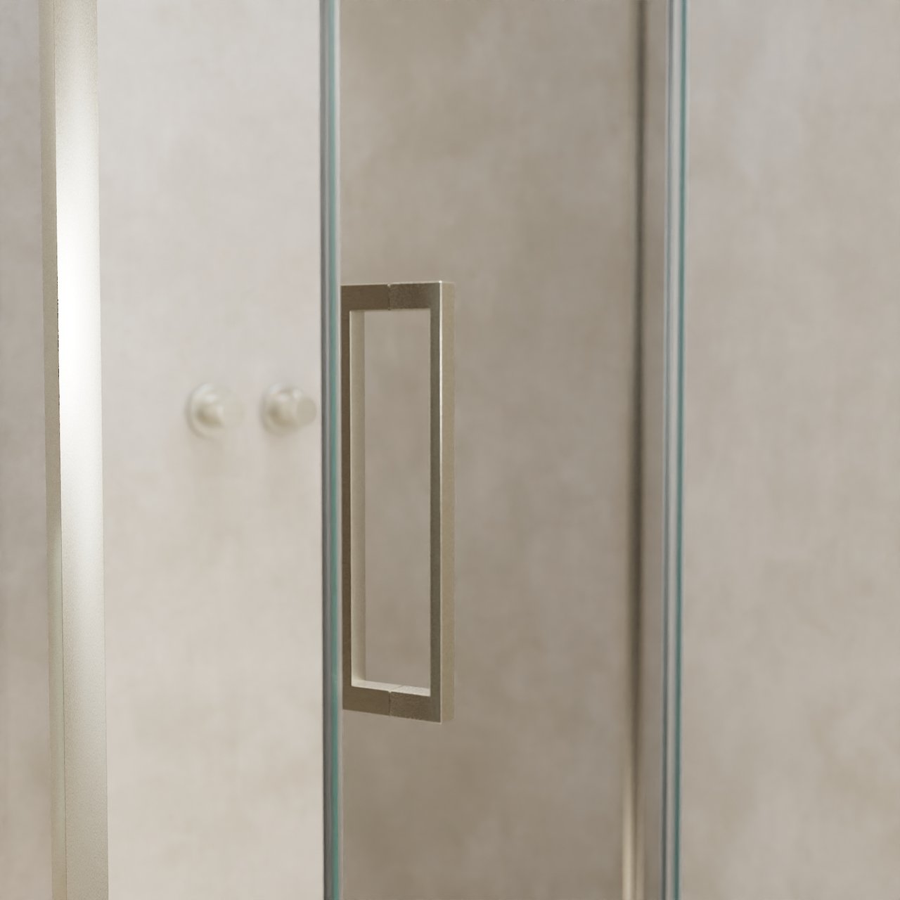 Balmani Senses Design douche en coin avec porte pivotante à droite et paroi latérale fixe, 120 x 80 cm, Verre transparent, Profil Brushed CoolMetal, coating inclus, coating inclus