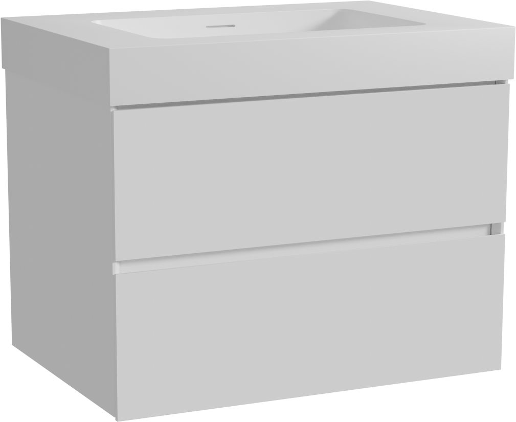 Storke Edge zwevend badkamermeubel 75 x 52 cm glanzend wit met Mata High enkele wastafel in solid surface mat wit