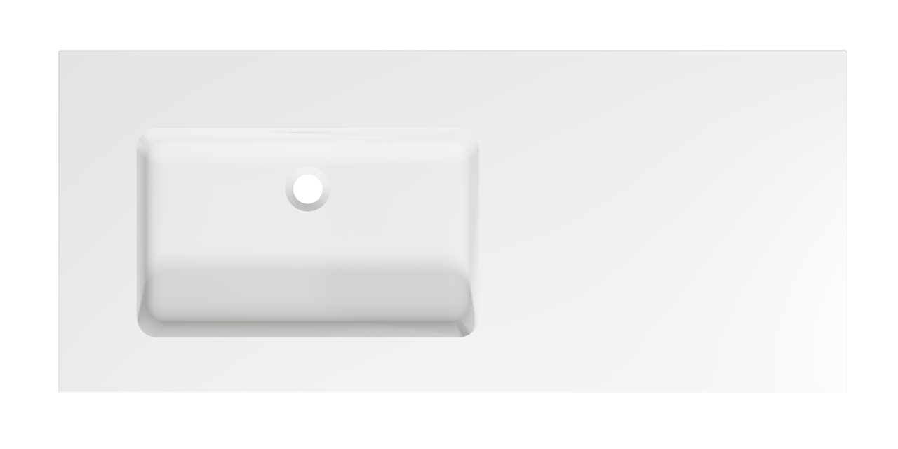 Storke Mata Waschtisch, links, Solid Surface matt, 120 x 52 cm, Schrankkombination 45 cm