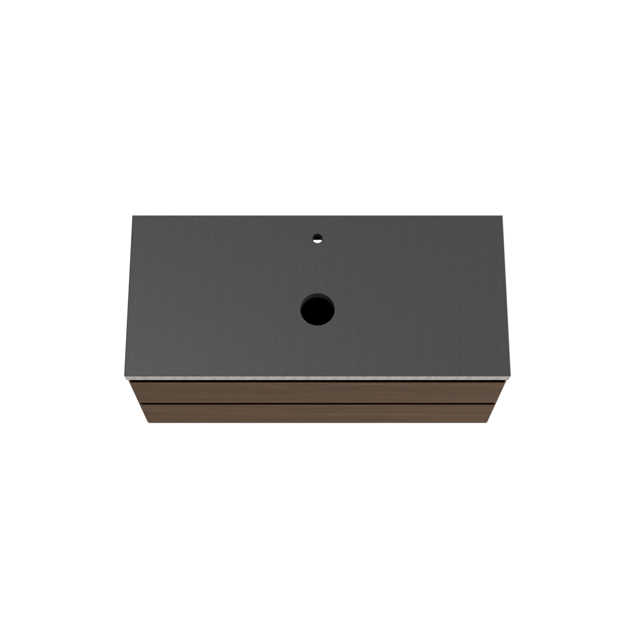 Balmani Mitra zwevend badkamermeubel 120 x 55 cm amerikaanse notelaar met Rock enkel tablet in graniet zwart