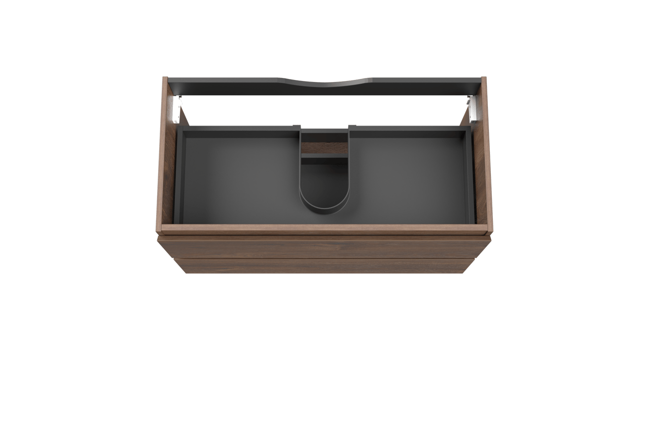 Linie Lado zwevende wastafelonderkast 90 x 46 cm bruine eik 2 lades