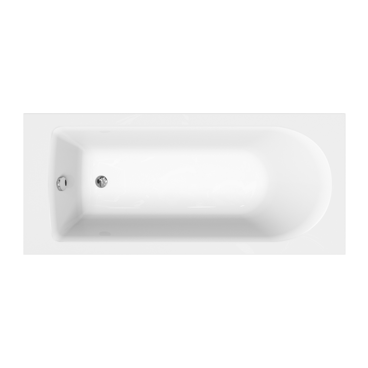 Luca Varess Rosala eenpersoons inbouwbad 160 x 70 cm acryl Glanzend Wit