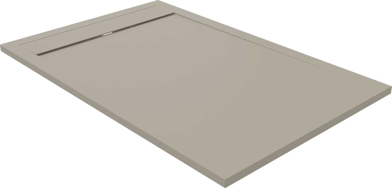 Luca Varess Dandy receveur de douche 140 x 90 cm marbre composite Soie grise mat structure rock