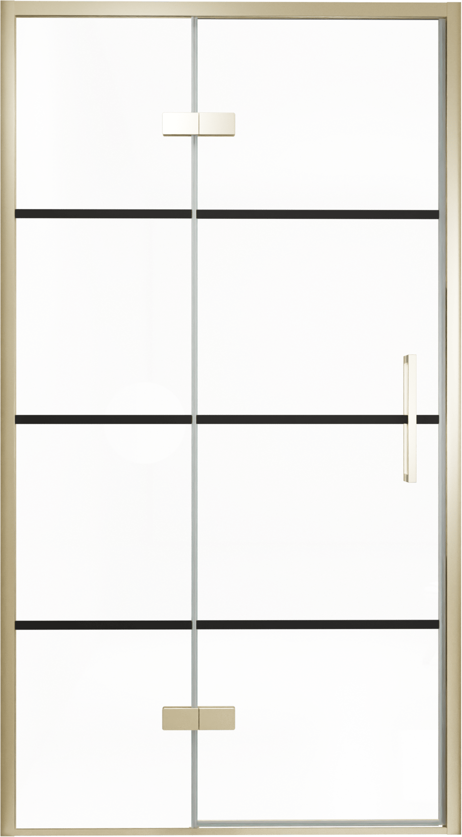 Balmani Senses Design douche draaideur links 120 cm x 210 cm Lined glas, Brushed Champagne Gold profielen