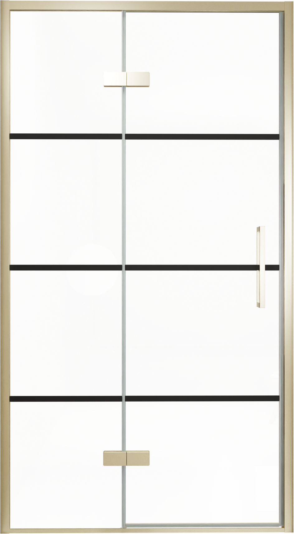 Balmani Senses Design porte pivotante à gauche 120 cm x 210 cm verre Lined, Profil Brushed Champagne Gold, coating inclus