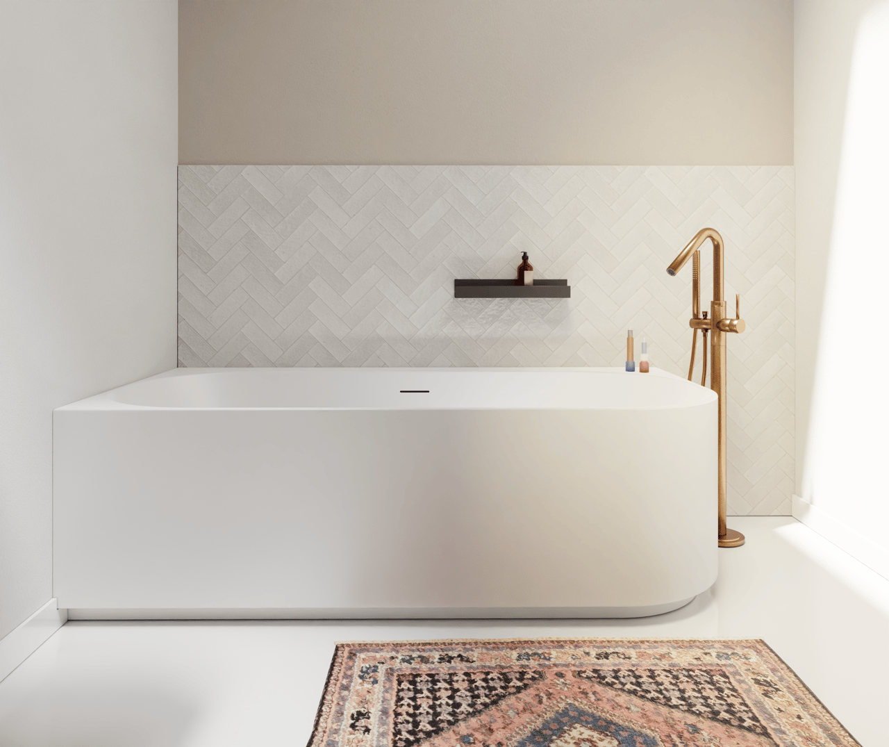 Luca Varess Laguna baignoire d'angle gauche duo 170 x 85 cm acrylique blanc mat