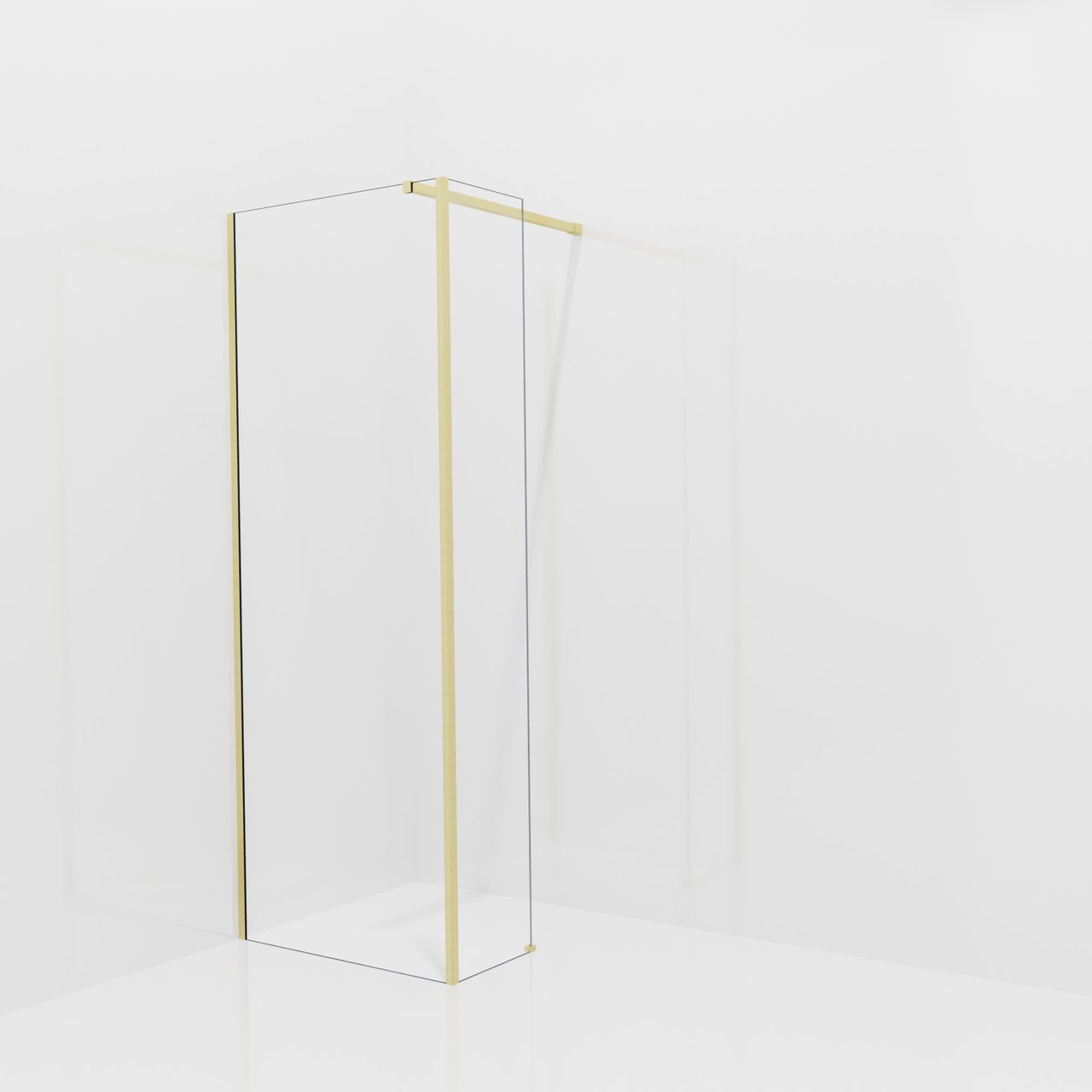 Balmani Modular inloopdouche met vaste zijwand: 80 x 200 cm, Helder glas, Brushed Champagne Gold profielen