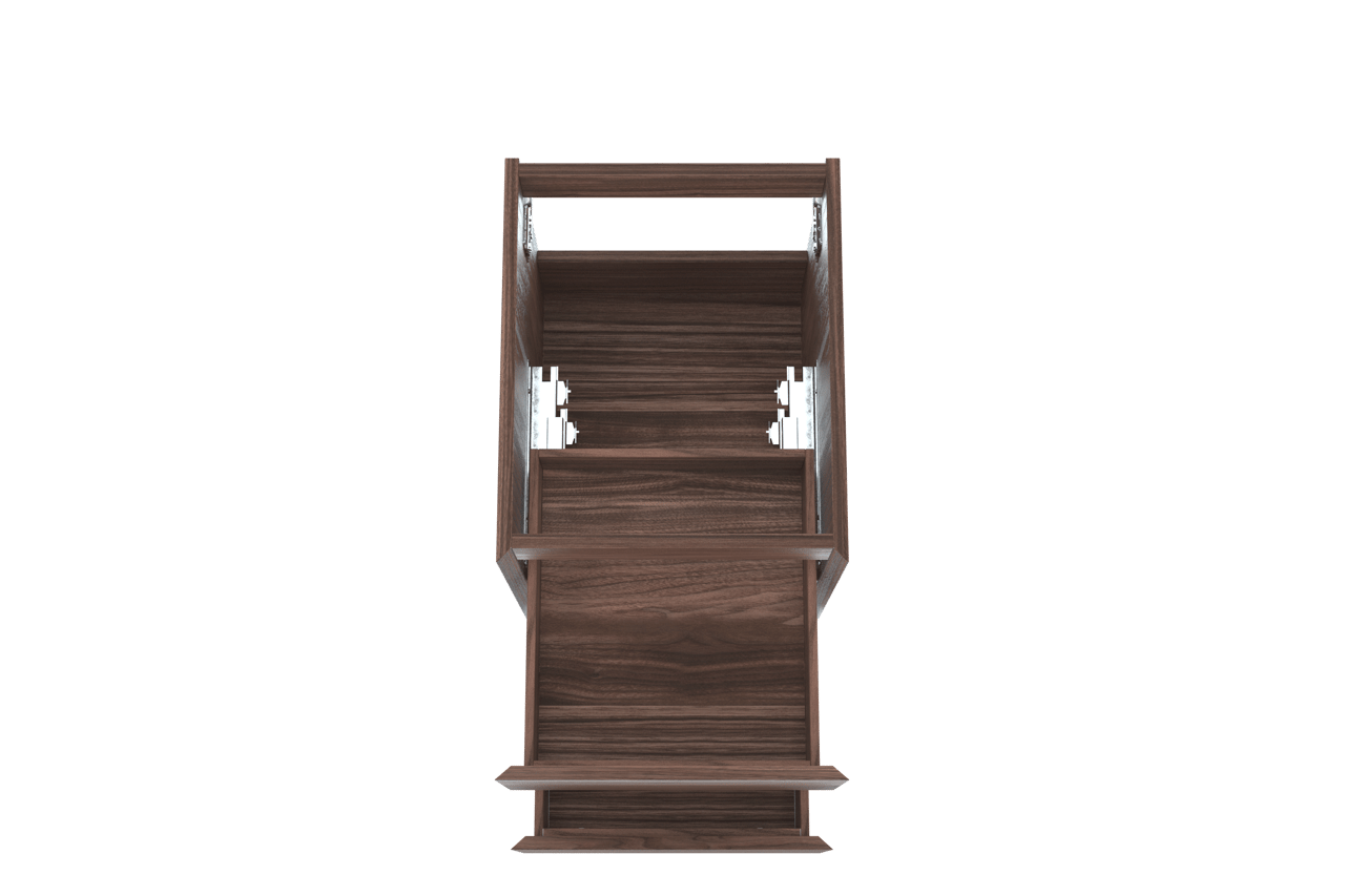 Balmani Mitra hängender Waschbeckenunterschrank: 45 x 55 cm, Nussbaum, Furnierholz, 2 Schubladen