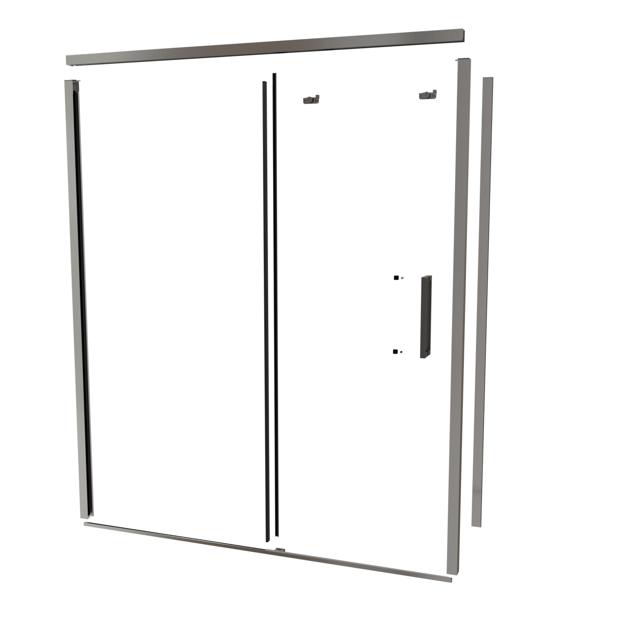 Balmani Senses Design 180 cm gauche ensemble de profils pour coin-douche avec porte coulissante chrome