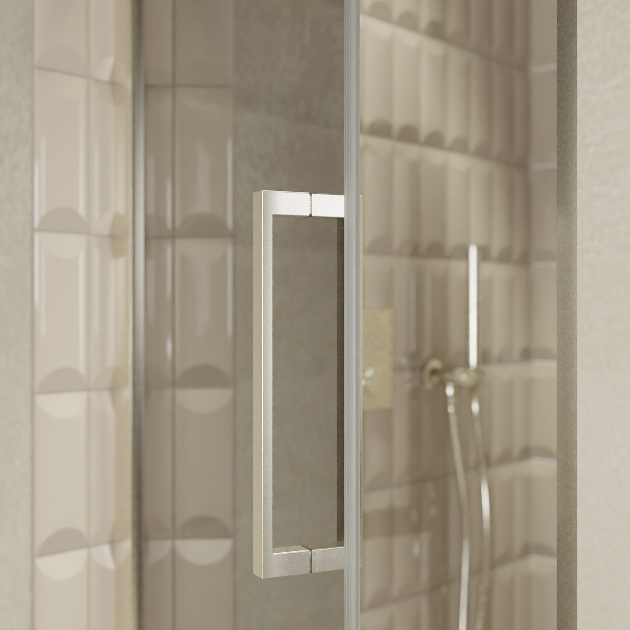 Balmani Senses Design porte pivotante à gauche 90 cm x 210 cm verre Miroir Reflex, Profil Brushed CoolMetal, coating inclus