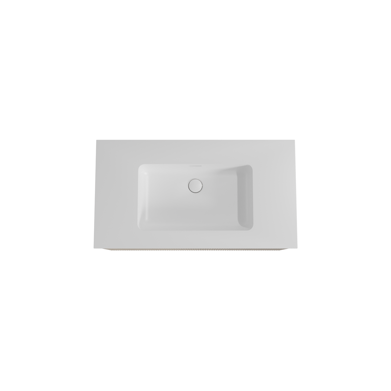 Storke Ribs zwevend badmeubel 95 x 52 cm ruw eiken met Mata enkele wastafel in solid surface mat wit, Verticale symmetrische rechte ribbel