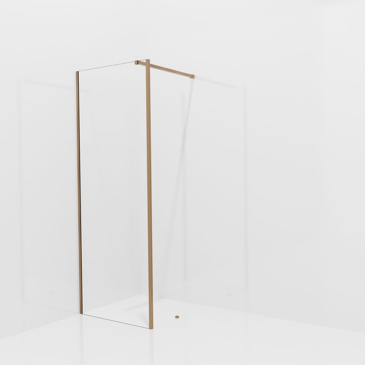 Balmani Modular inloopdouche met vaste zijwand: 80 x 200 cm, Helder glas met coating, Brushed Rosegold profielen