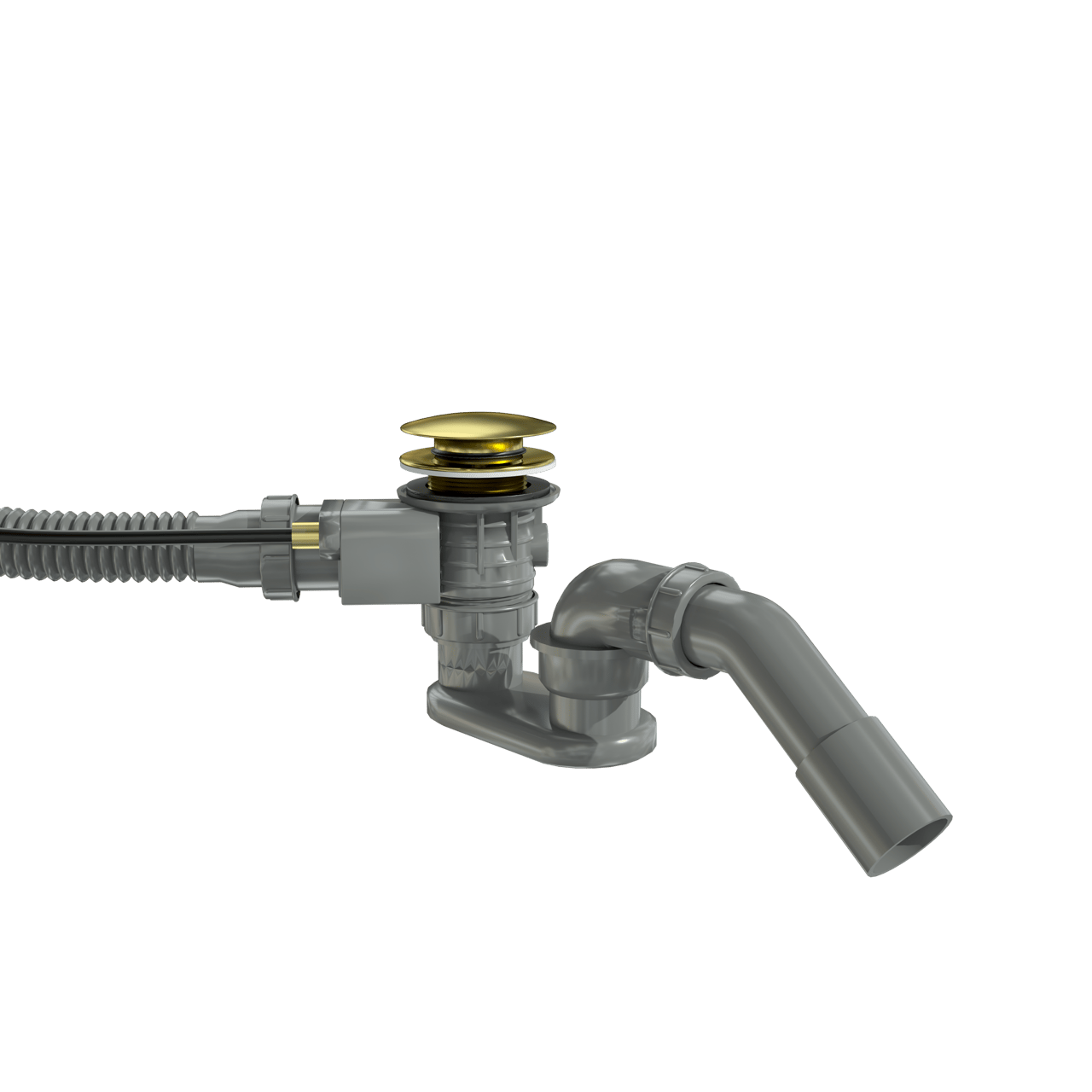 Santeg Unibath Flat siphon de baignoire avec trop-plein 70 cm Brushed Gold