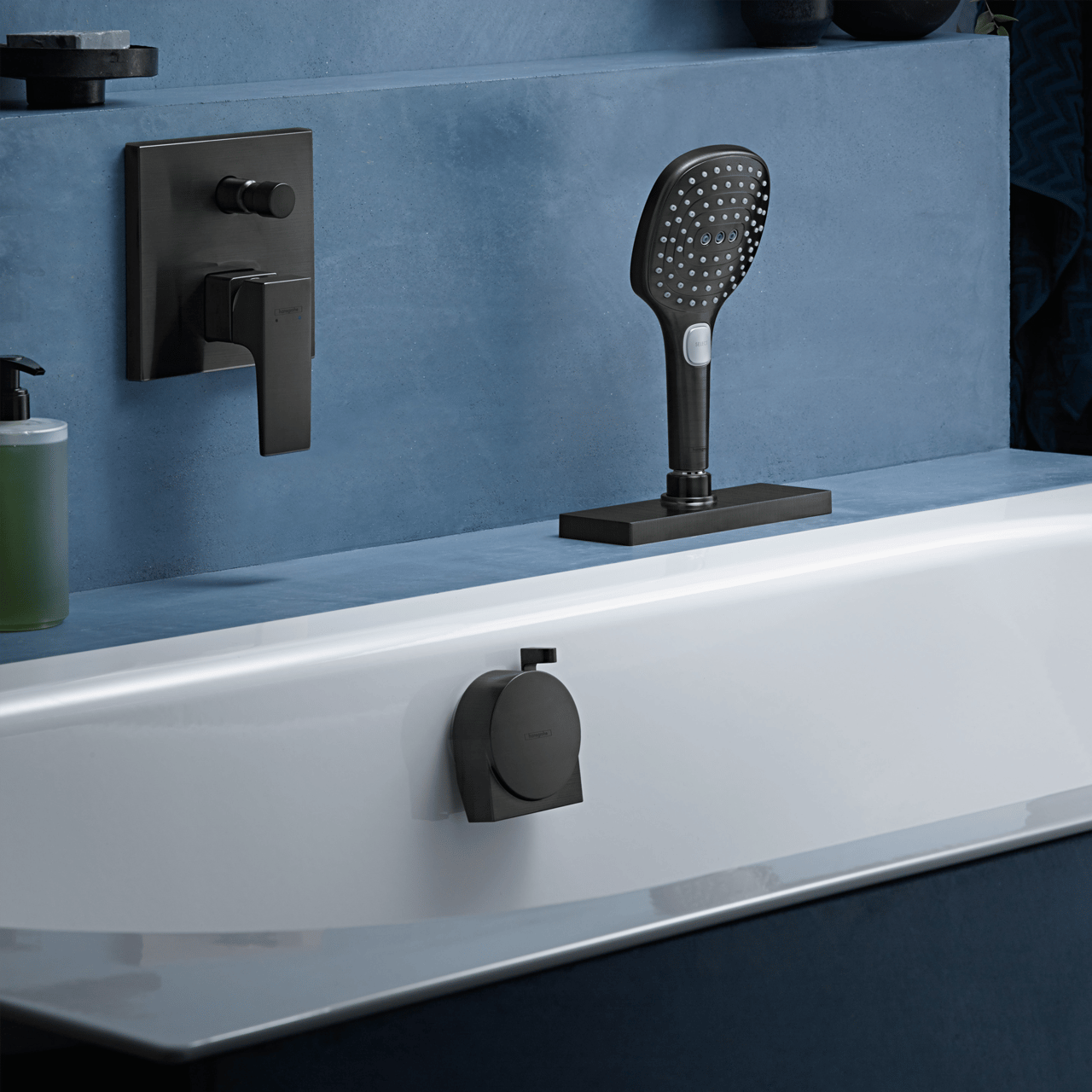 Hansgrohe Exafill S set de finition garniture de remplissage, vidage et trop-plein baignoire Brushed Black Chrome