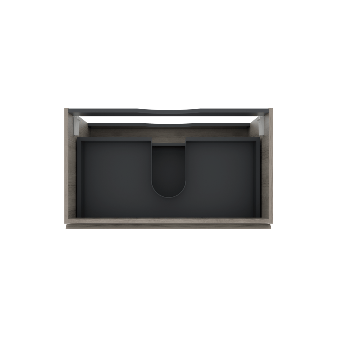 Linie Lado meuble sous-vasque suspendu 80 x 46 cm chêne gris 2 tiroirs