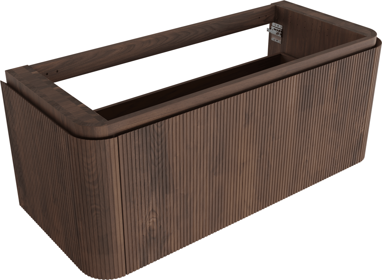 Balmani Moon meuble sous-vasque suspendu 130 x 55 cm noyer Américain 2 tiroirs Nervure sym. vert.