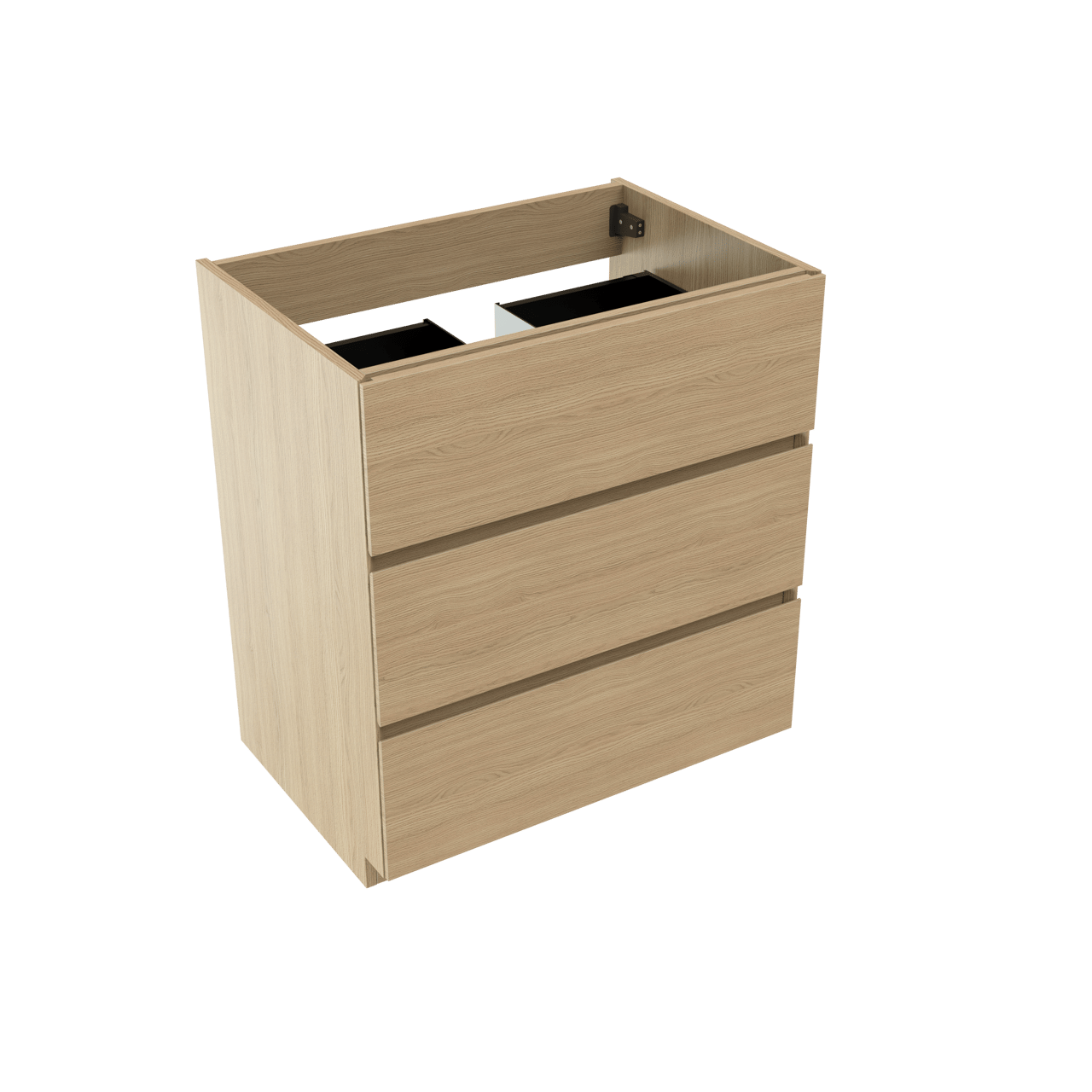 Storke Edge meuble sous-lavabo a poser 75 x 52 cm chêne naturel 3 tiroirs