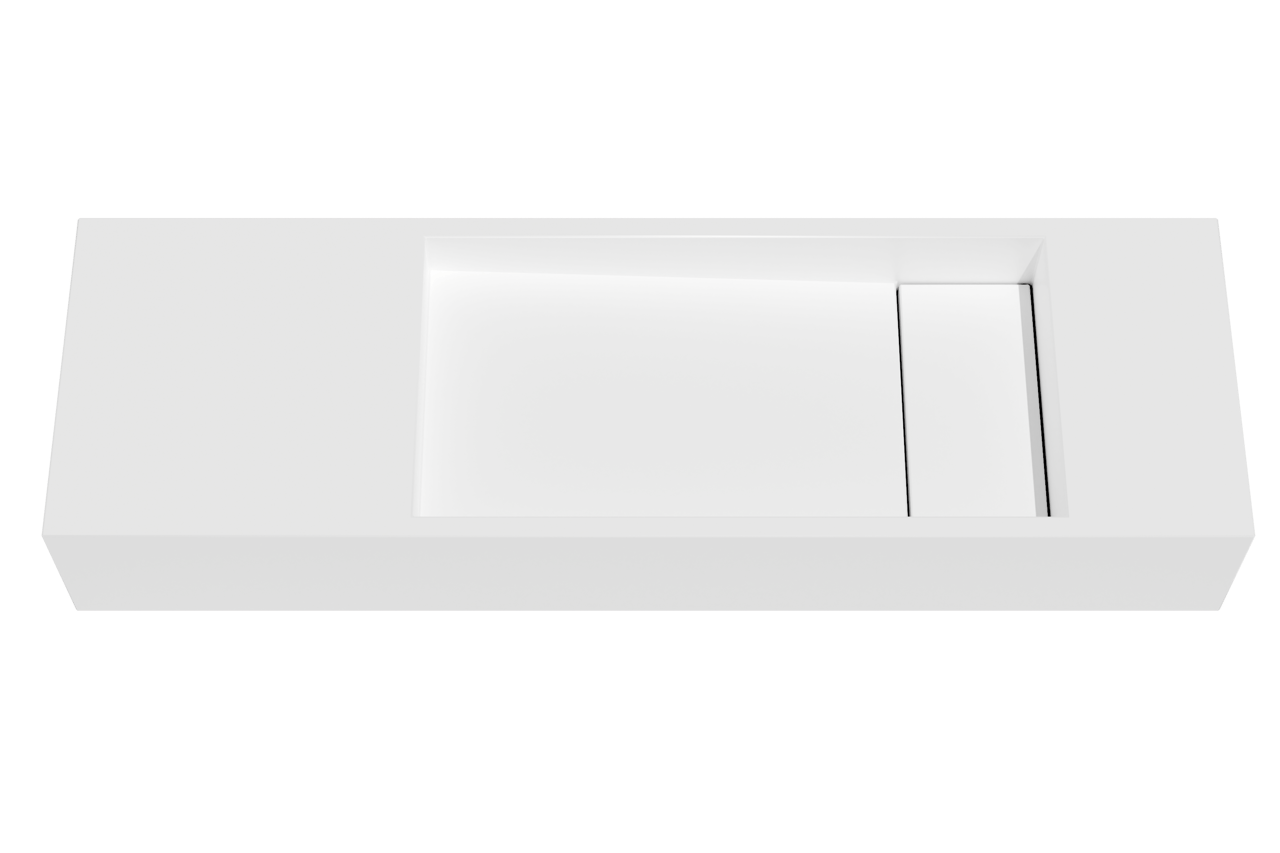 Balmani Mood lave-mains 65 x 20 cm Mat Wit Solid Surface