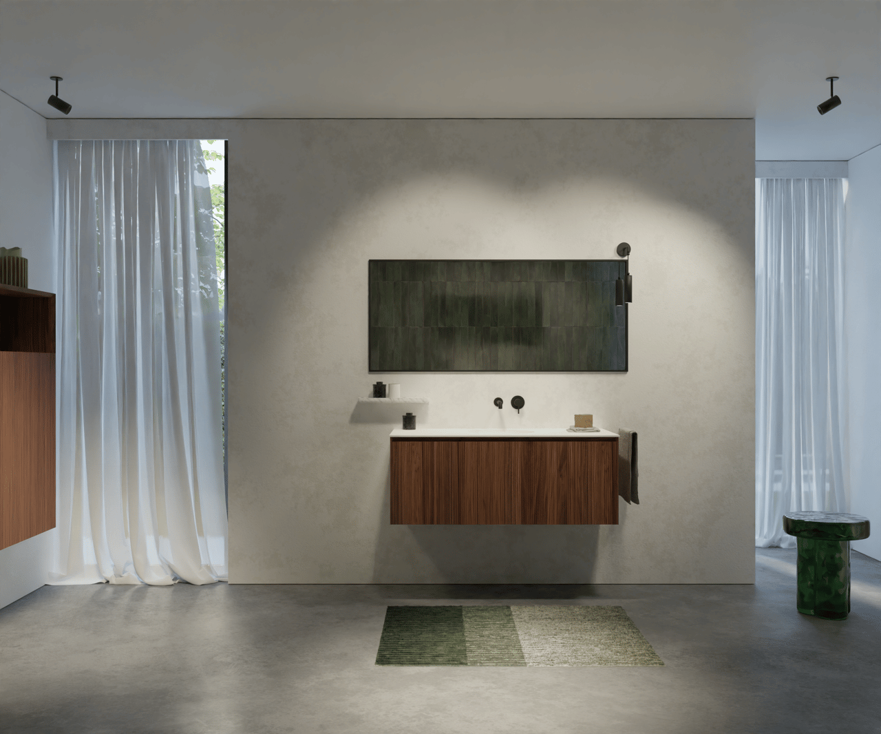 Balmani Expo rechthoekig badkamerspiegel zwart 150 x 65 cm