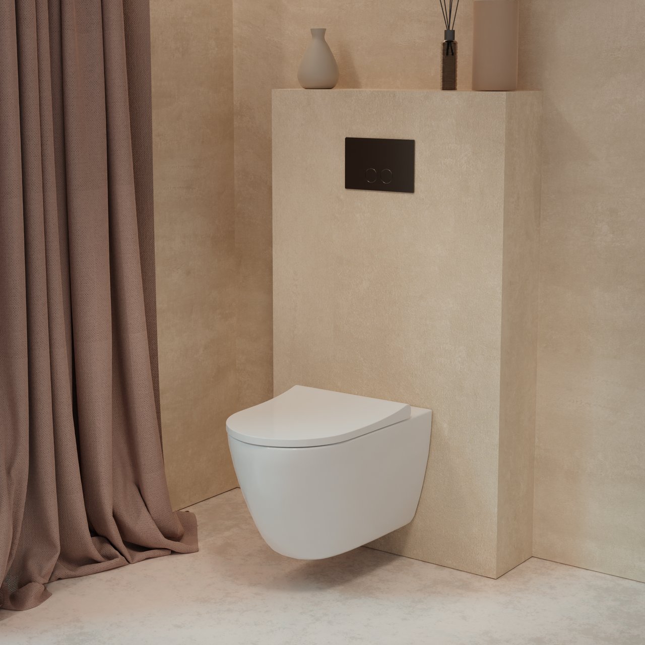 Luca Varess Vinto hangtoilet Glanzend Wit randloos