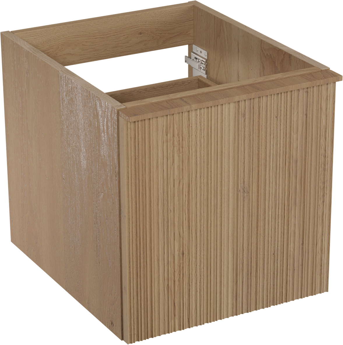 Balmani Forma hängender Waschbeckenunterschrank: asymmetrische Rippen, 45 x 55 cm, Eiche Natur, 2 Schubladen