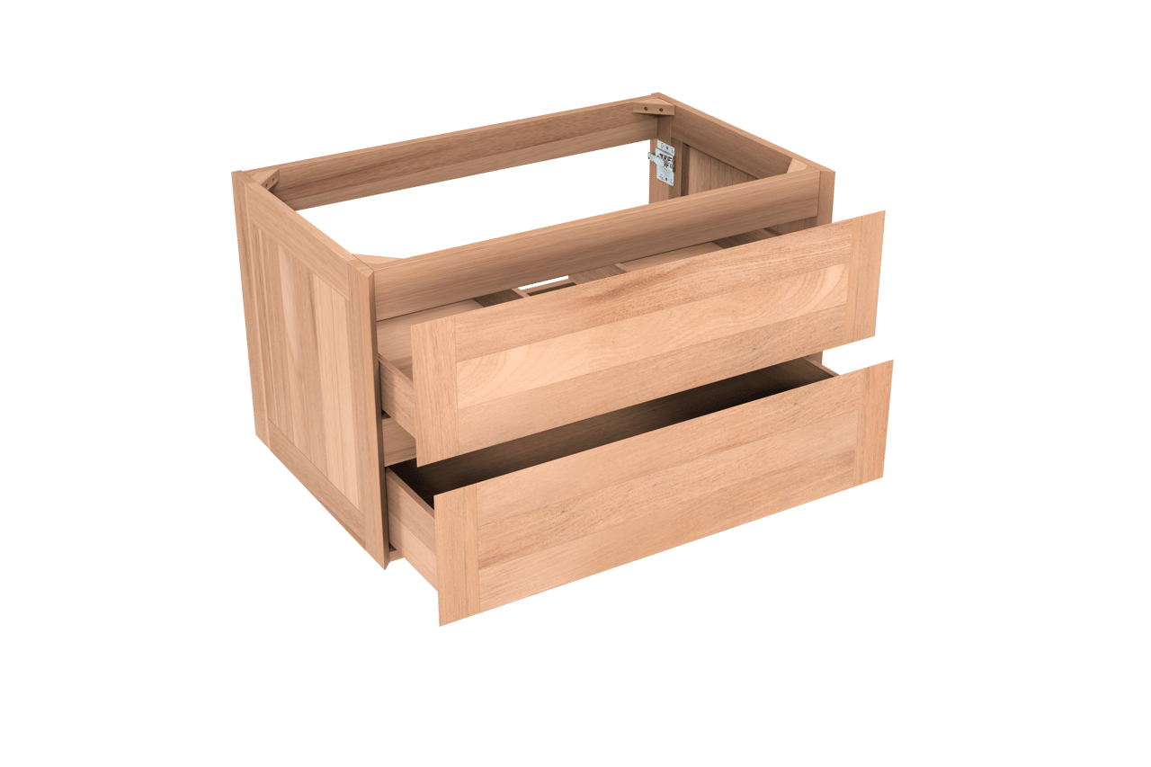 Balmani Mitra zwevende wastafelonderkast 90 x 55 cm teakhout 2 lades