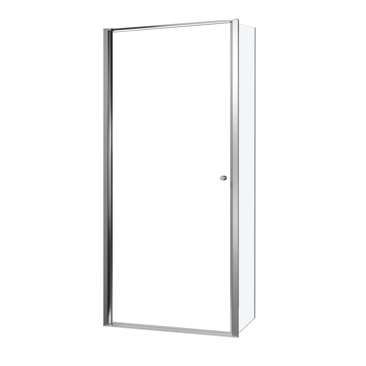 Luca Varess Kuresa coin-douche porte pivotante avec paroi latérale fixe 95 x 80 x 200 cm verre transparent et profil noir mat