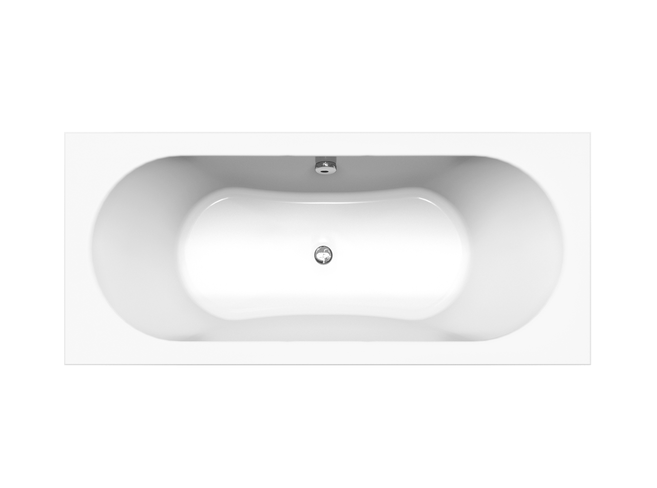 Luca Varess Snello tweepersoons inbouwbad 170 x 75 cm acryl hoogglans wit