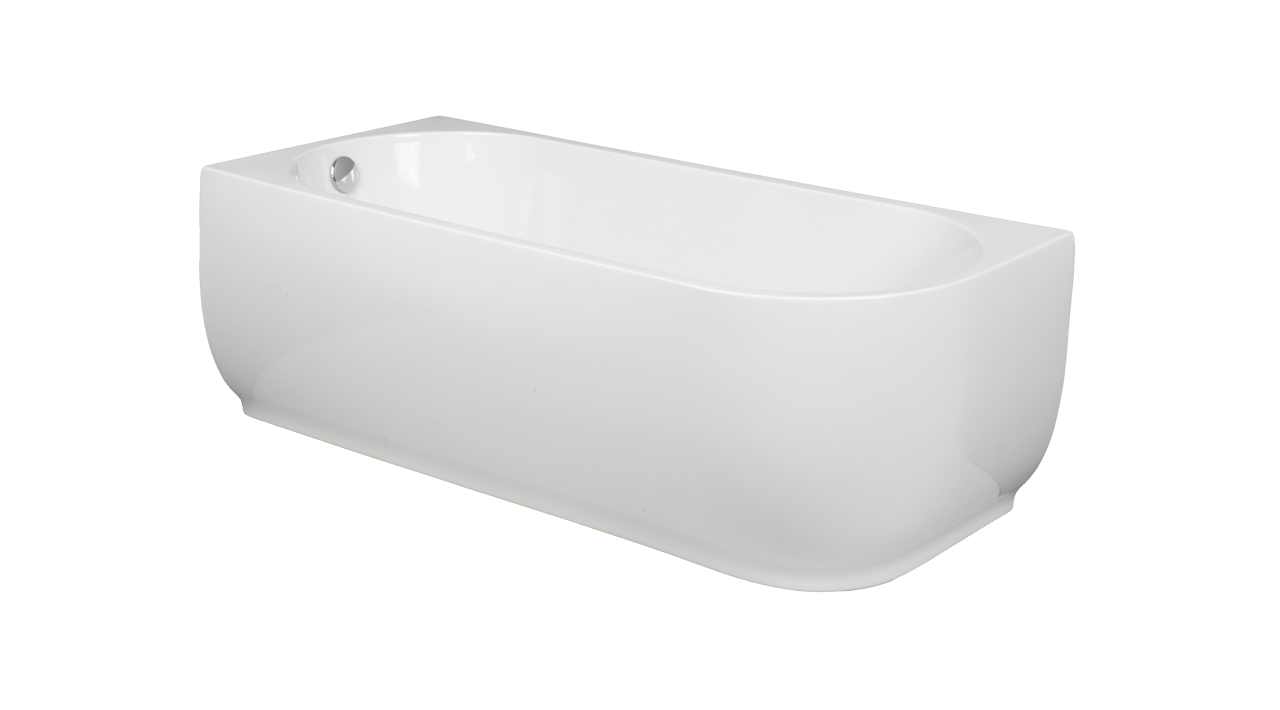 Linie Paulo eenpersoons hoekbad links 170 x 70 cm acryl Glanzend Wit