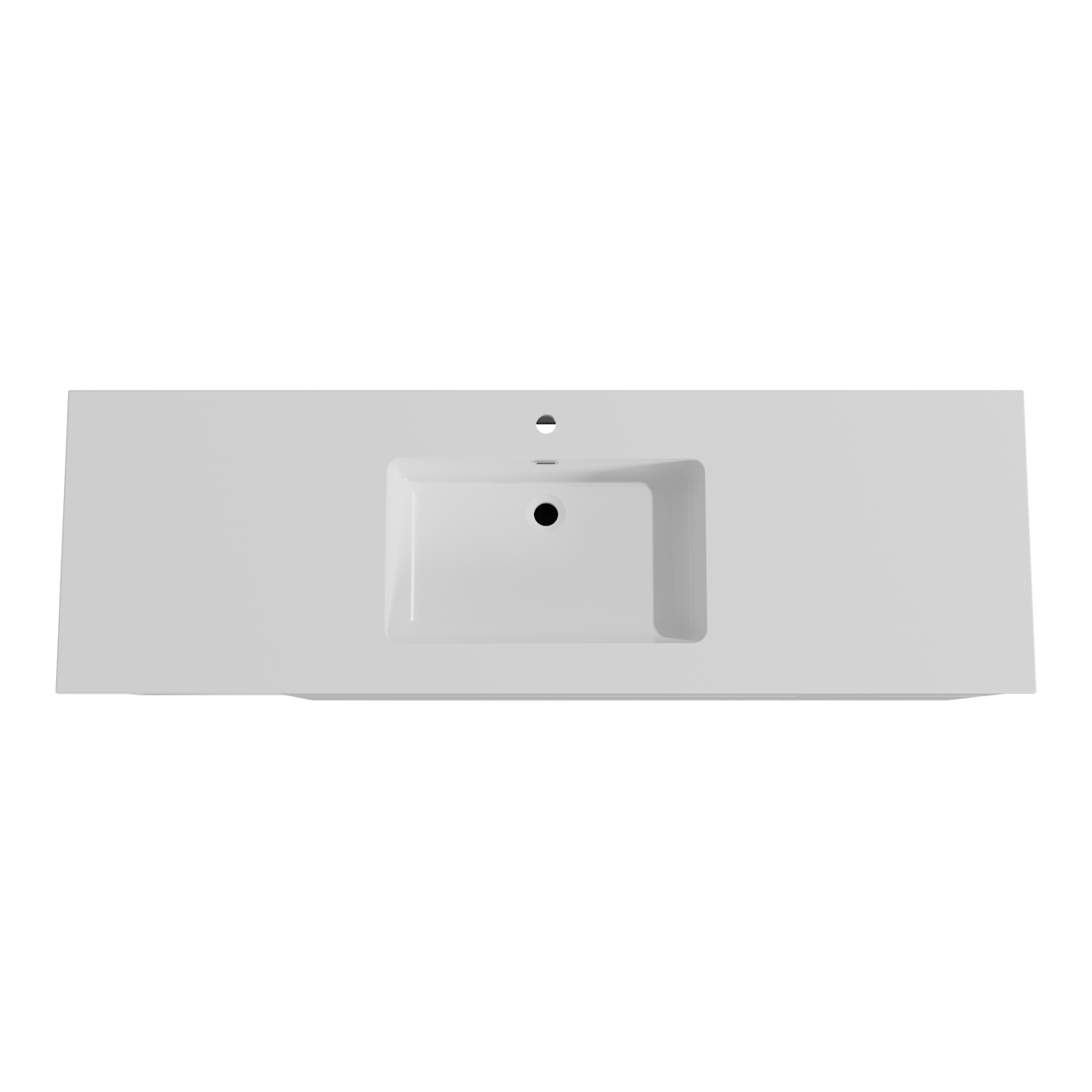 Storke Edge hängendes Möbelstück Set: 165 x 52 cm, Weiß glänzend, mit Diva Einzelwaschtisch, Marmorkomposit Weiß glänzend