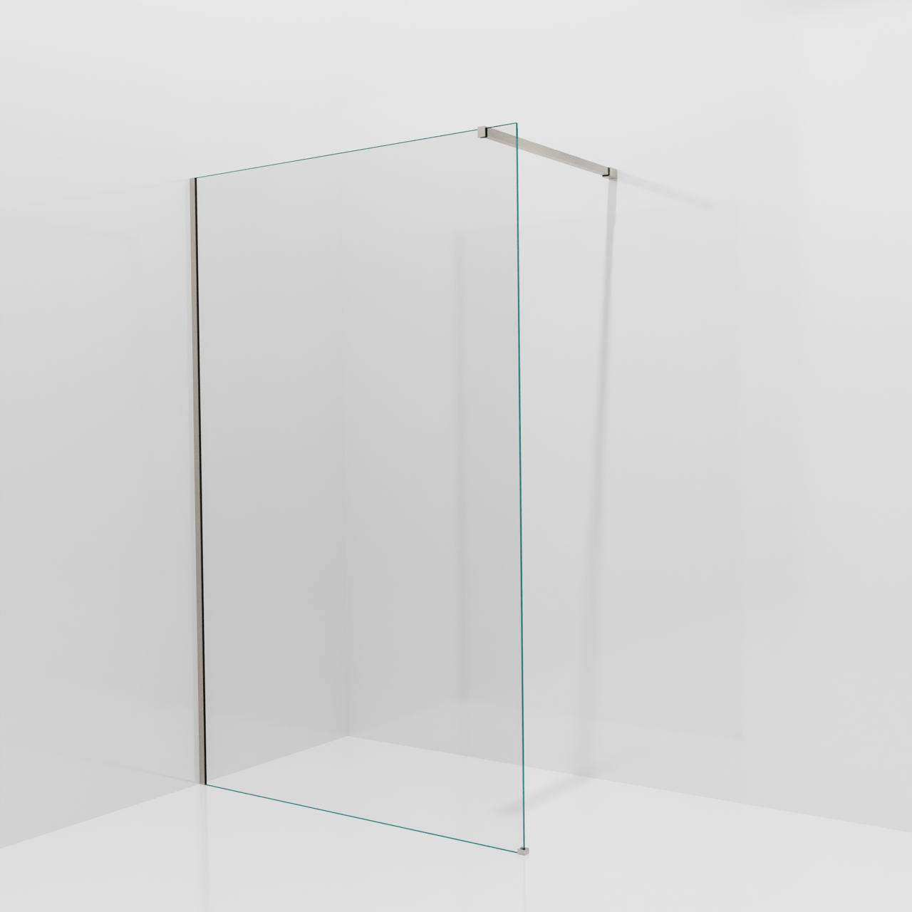 Balmani Modular Walk-In Dusche: 130 x 200 cm, Klarglas, inklusive Coating, Profil Brushed CoolMetal