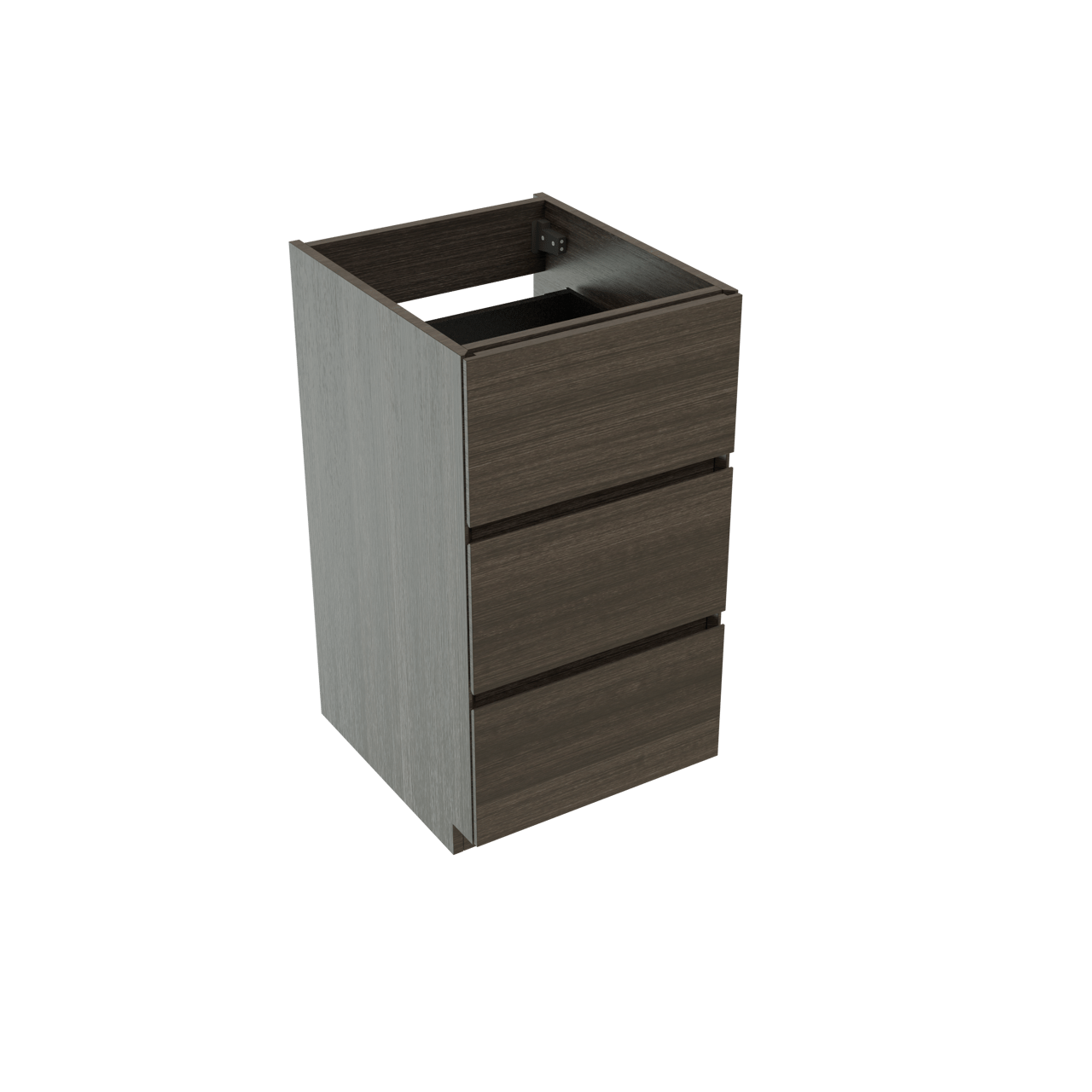 Storke Edge staande wastafelonderkast 45 x 52 cm donkere eiken 3 lades