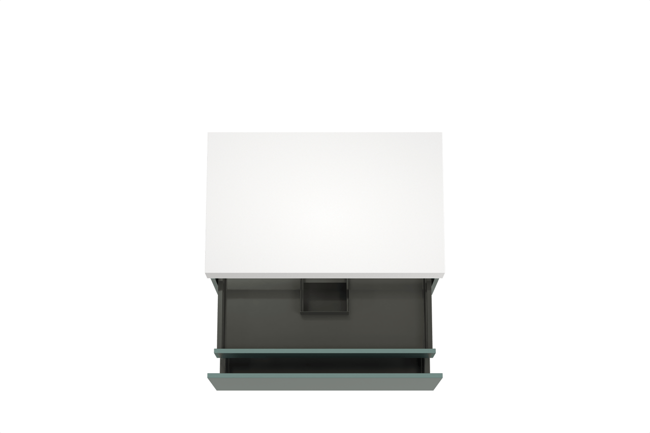 Balmani Sfera meuble salle de bains suspendu 90 x 55 cm forest avec Dominus tablette simple en solid surface blanc mat