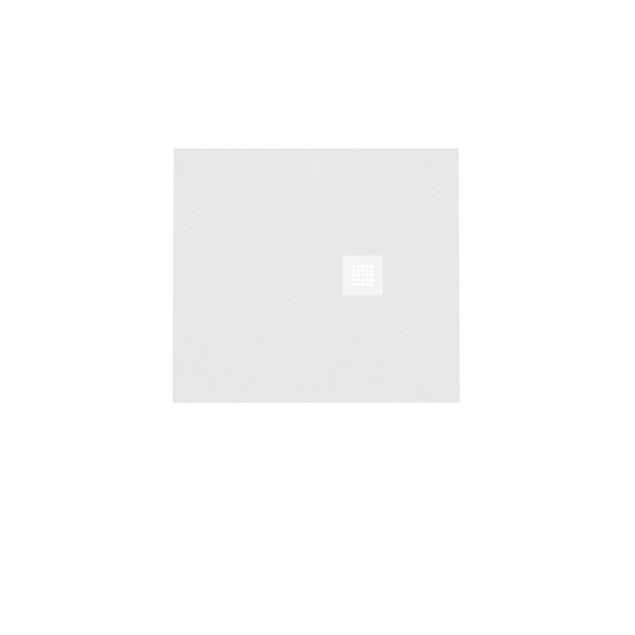 Balmani Vega Duschwanne: 100 x 90 cm, Marmorkomposit, Weiße Schieferstruktur, matt