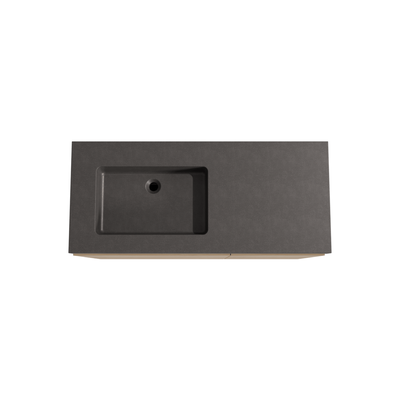 Storke Edge freistehendes Möbelstück Set: 120 x 52 cm, Rohe Eiche, mit Scuro High Waschtisch links, Quarz Schwarz matt