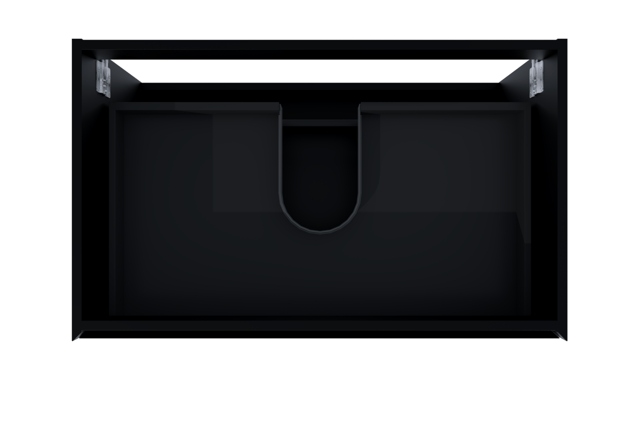 Balmani Mitra hängender Waschbeckenunterschrank: 90 x 55 cm, Schwarz Matt, 2 Schubladen