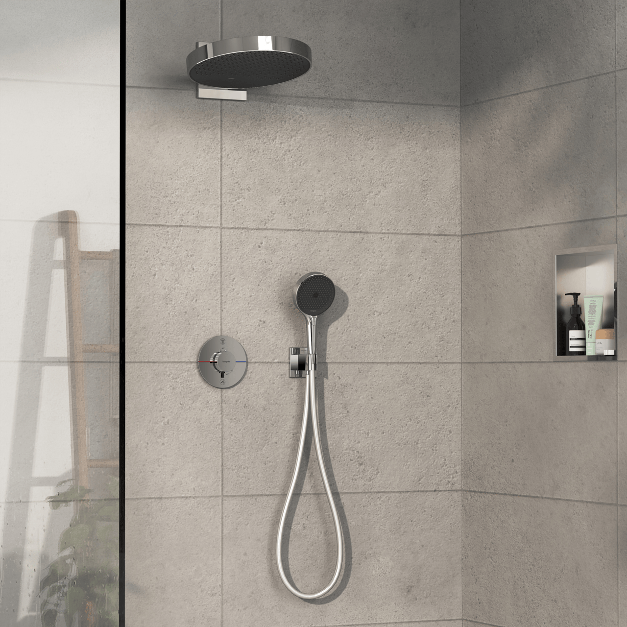 Hansgrohe Showerselect Comfort S thermostat de douche encastré 2 évacuations chrome brillant