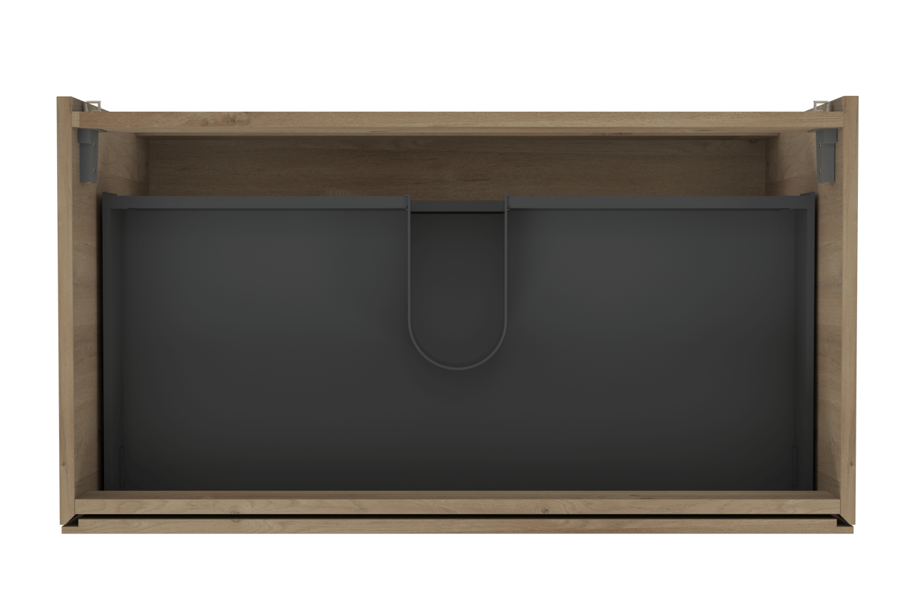 Storke Edge hängender Waschbeckenunterschrank: 95 x 52 cm, Eiche rustikal, 2 Schubladen